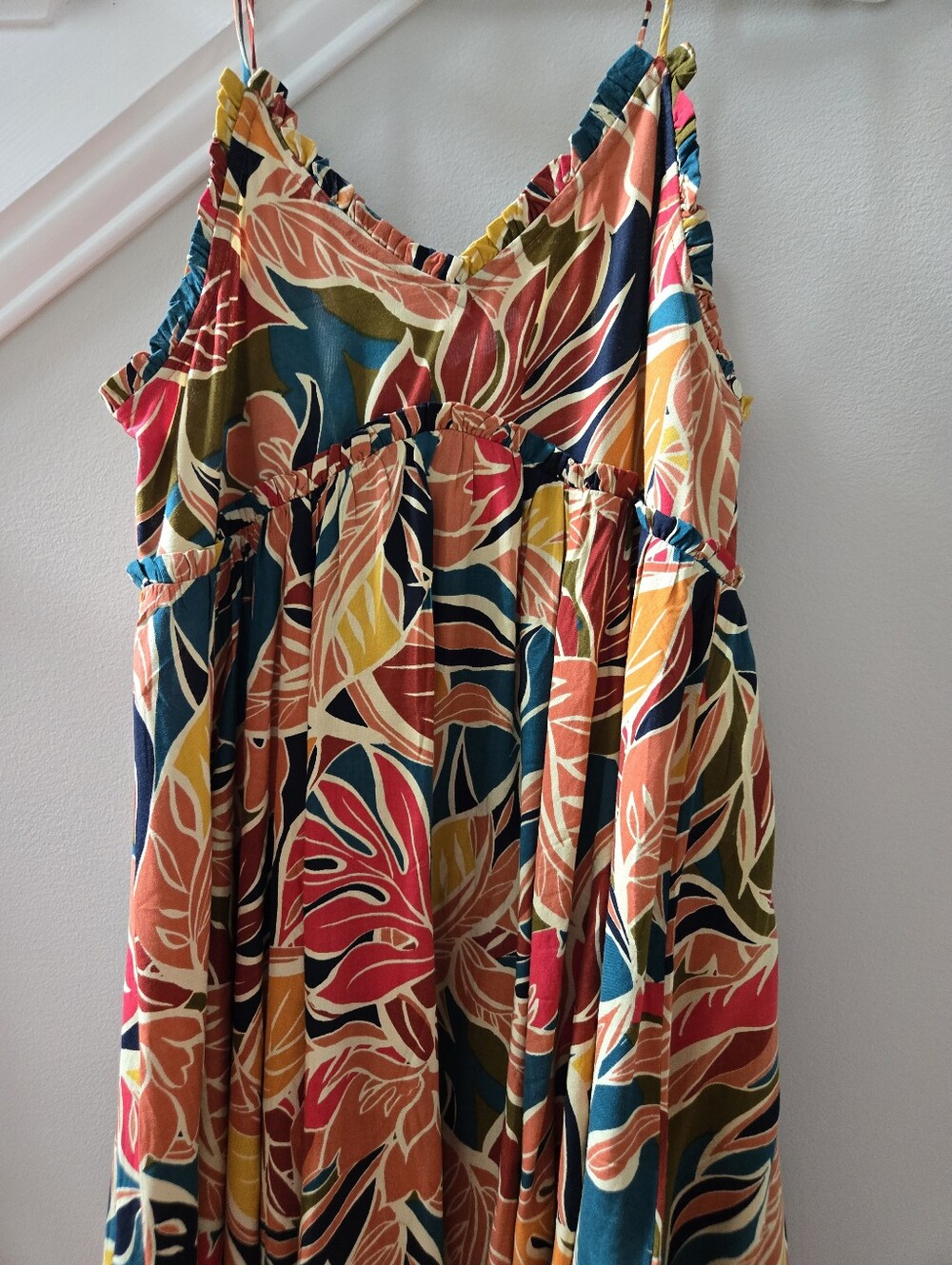 Patrons of Peace Orange Multi Floral Tiered Sundress
